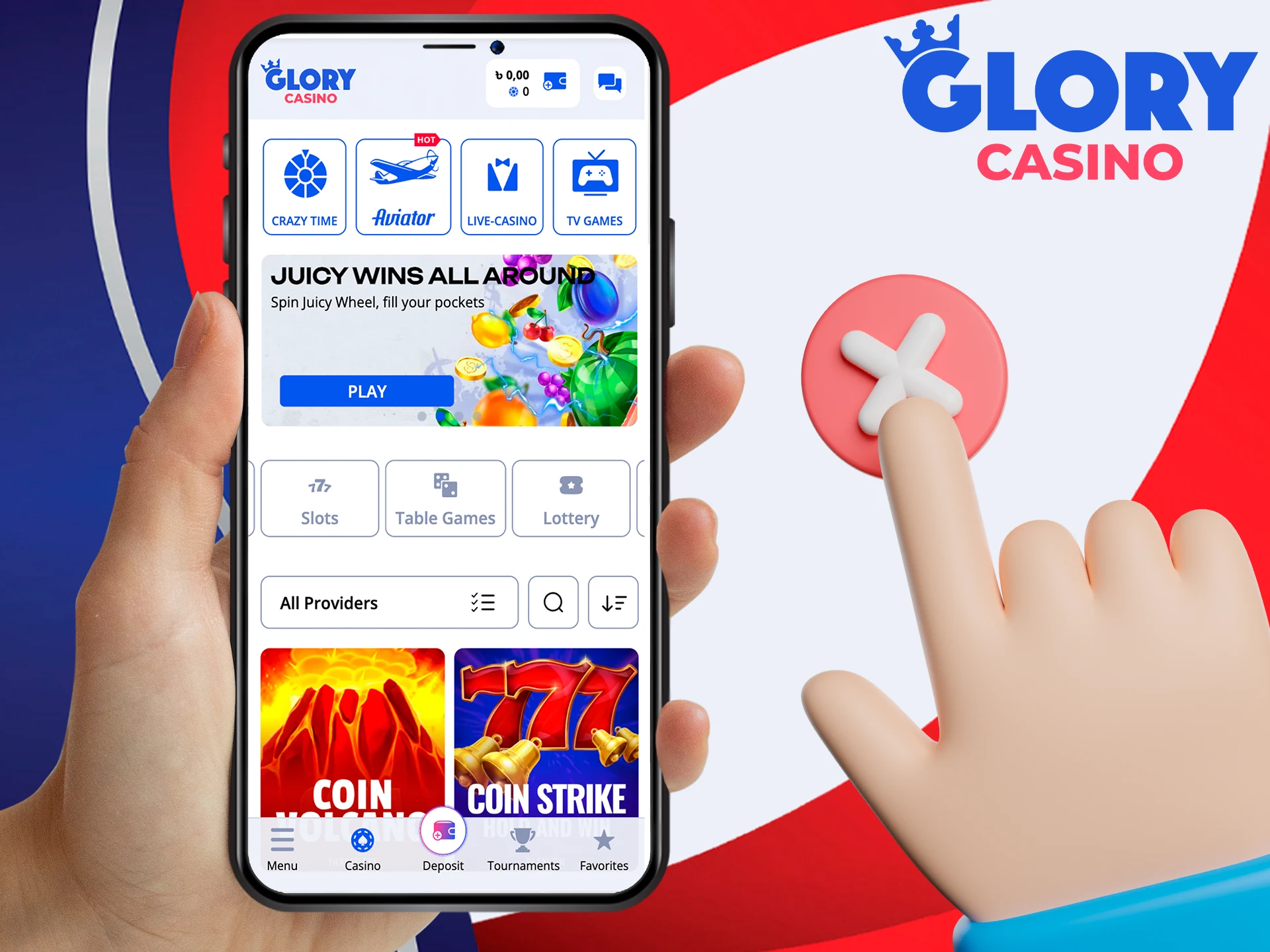 Learn how to uninstall the Glory Casino গৌরব ক্যাসিনো app.
