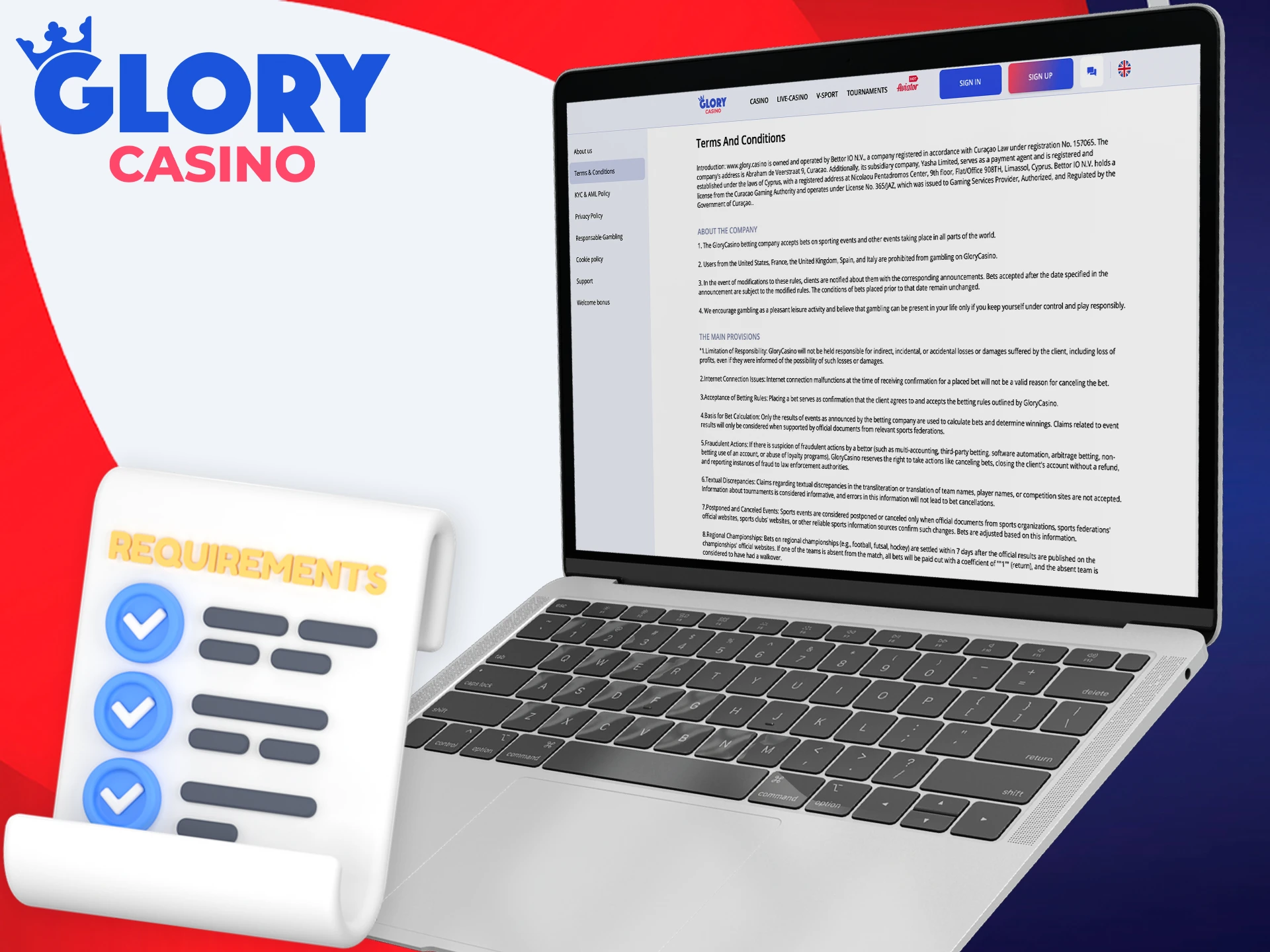 Familiarise yourself with the registration requirements at Glory Casino গৌরব ক্যাসিনো.