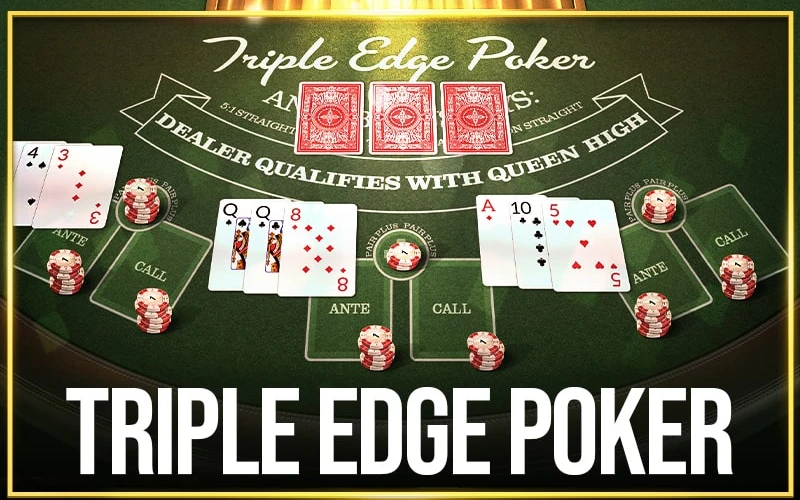 Collect winning card combinations in the Triple Edge Poker game from Glory Casino গৌরব ক্যাসিনো.
